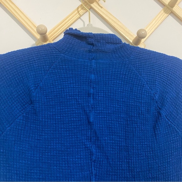 Intimately Free People Royal Blue Mock Neck Waffle Knit size XS - Picture 8 of 9